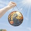 FLAGWIX Halloween Decorations Indoor - Stained Glass Window Hanging