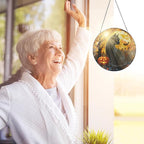 FLAGWIX Halloween Decorations Indoor - Stained Glass Window Hanging