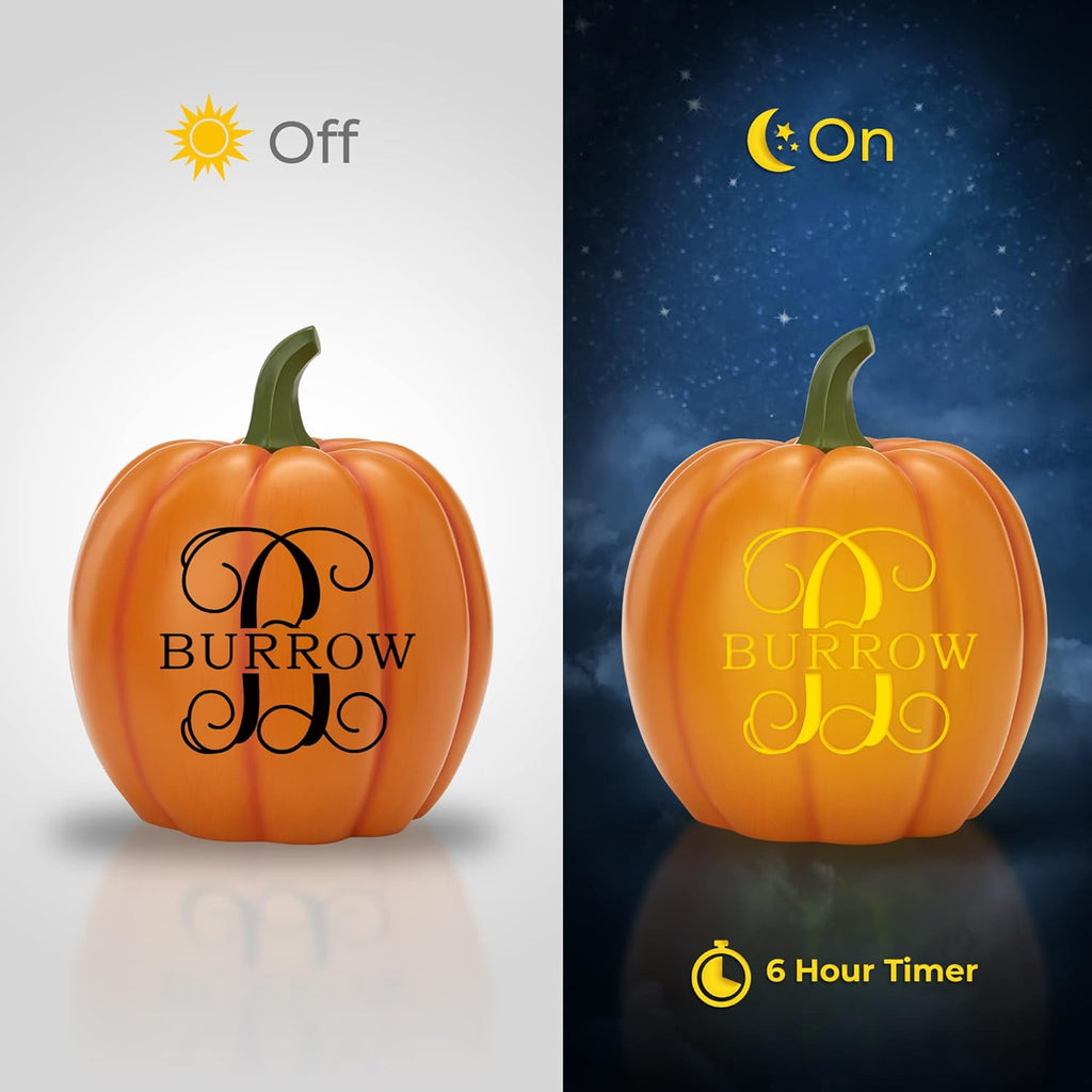 Personalized Light Up Halloween Pumpkin Decor Outdoor