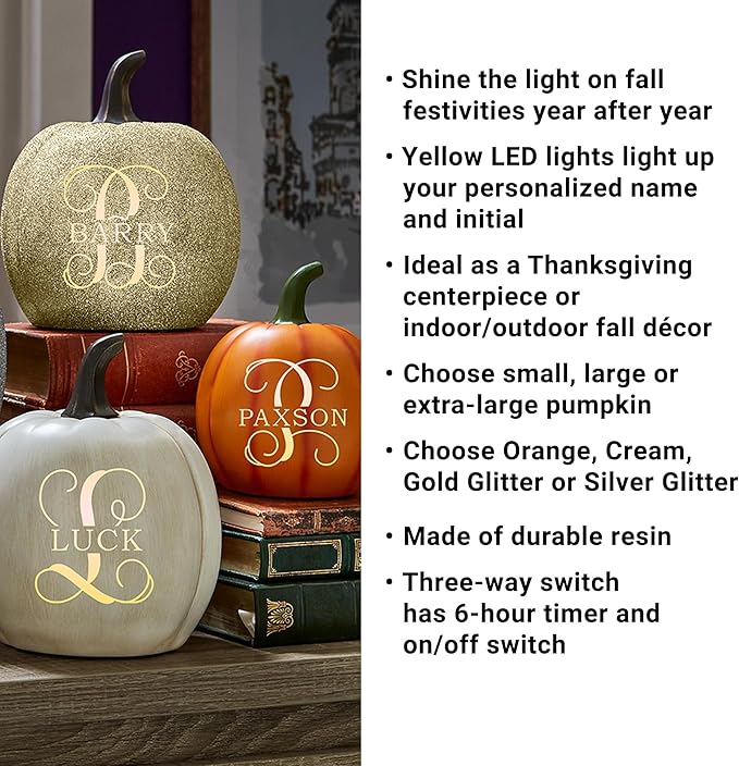 Personalized Light Up Halloween Pumpkin Decor Outdoor