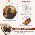 FLAGWIX Halloween Decorations Indoor - Stained Glass Window Hanging