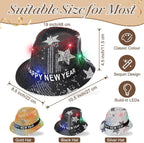 3 Pack Happy New Years Hats Sequin