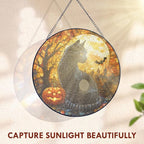 FLAGWIX Halloween Decorations Indoor - Stained Glass Window Hanging